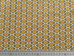 Baumwollstoff Ornamente Sterne, senfgelb khaki