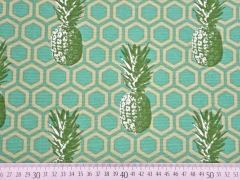 Dekostoff Wabenmuster & Ananas, mint