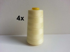 4 x 2743 m Overlock-Garn, zitronengelb 904
