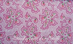 Baumwolle Popelin Ranken mit Blumen, rosa