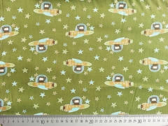 Baumwolle Astronauten & Raketen, hellgr�n