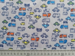 Baumwolle Autos & Lastwagen, grau