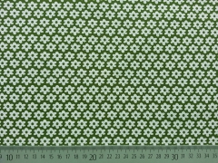 Baumwollstoff Bl�mchen, wei� olivgr�n