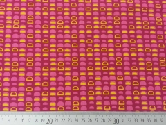 Baumwollstoff Halbkreise-pink auf Beere
