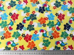 Baumwolle Kakadoo & Blumen, gelb