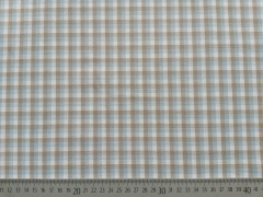 Baumwollpopelin Karo - hellblau, wei�, beige