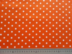 RESTST�CK 25 cm Baumwollstoff Punkte 0,7 cm, wei� orange