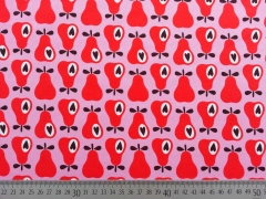 Baumwollstoff Birnen Hamburger Liebe Simply Pears, rot rosa