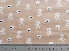 Baumwolle Totenk�pfe/Skulls, beige