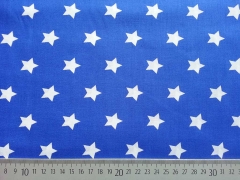 Sterne 2 cm, weiss auf royalblau