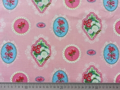 Baumwollstoff Ornamente Blumen-rosa