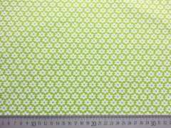 Baumwolle Bl�mchen, wei� auf hellgr�n