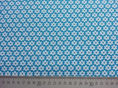 Baumwollstoff wei�e Bl�mchen, t�rkis