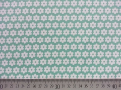 Baumwolle Bl�mchen, wei� auf mint