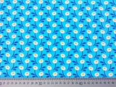 Jersey runde Blumen Hamburger Liebe, wei� hellblau