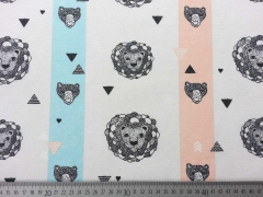 Dekostoff Skandinavischer Look L�we & B�r Streifen