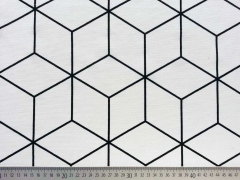 Dekostoff W�rfelmuster, schwarz auf wei�