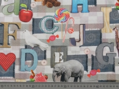 Digitaldruck Tiere & Buchstaben Patchwork Look