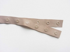Druckerband-Druckknopfband Abstand 2,5 cm, beige