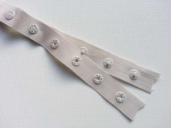Druckerband-Druckknopfband Abstand 2,5 cm, ecrue