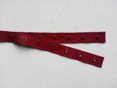 Druckerband-Druckknopfband Abstand 2,5 cm, dunkelrot