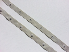 Druckknopfband, 5 cm - helles taupe