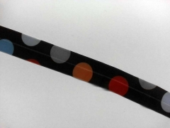 elastisches Falzband, gr. Punkte, bunt / grau