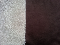 Doubleface Wildleder Imitat mit Teddyfutter, schokobraun