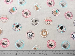 Feincord Button Tiere, beige