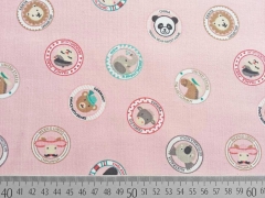 Feincord Button Tiere, rosa