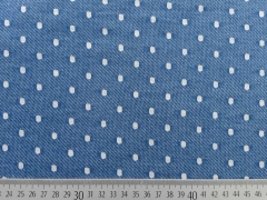 French Terry leichter Sweat Punkte, mittelblau