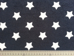 weicher Sweat Frottee mit Sternen 3,3 cm, wei� dunkelblau