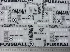 Baumwolle Crossing Typo Fu�ball Hilco - hellgrau