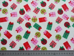 Baumwollstoff Geschenke, bunt cremewei�