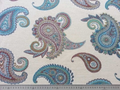 Gobelin Doubleface Paisley - petrol auf natur