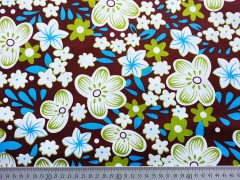 Baumwolle opulente Blumen, dunkelbraun
