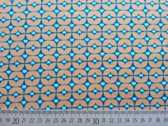 Popelin Herzchen & Rauten,  hellt�rkis/petrol