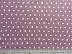 Jersey Sterne 1 cm - rosa auf dunklem altrosa