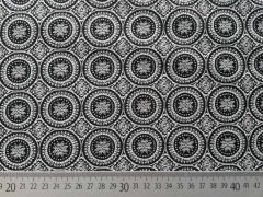 RESTST�CK 80 cm Jacquard Jersey Anita Ornamente - schwarz wei�