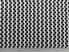 Jacquard Jersey Zickzack - cremeweiss/schwarz