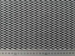 Jacquard Jersey Babette Zickzack - schwarz/wei�