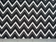 Doubleface Jacquard Zickzack - schwarz/weiss