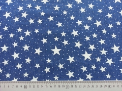 Stretchiger Jeansstoff  Sterne&Punkte, mittelblau