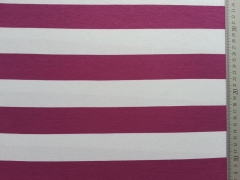 RESTST�CK 40 CM Viskosejersey Blockstreifen 4 cm, beere/weiss