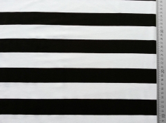 RESTST�CK 61 cm Viskosejersey Blockstreifen 4 cm, schwarz/weiss