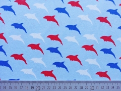 Jersey Delfine auf Hellblau