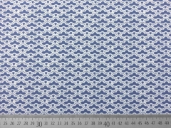 Jersey F�cher Muster, jeansblau/weiss