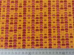 Jersey Geometric Halbkreise- beere auf orangegelb