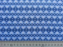 Jersey Herzen hellblau auf jeansblau