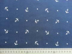 Jersey Anker & Sternchen,  weiss auf dunkelblau